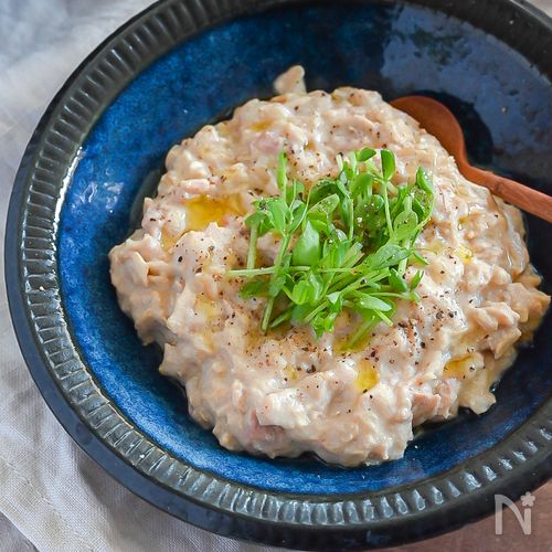 オートミールで豆乳和風チーズリゾット