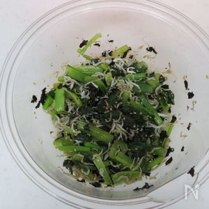 小松菜とちりめんじゃこの炒め物 人気のご飯のお供