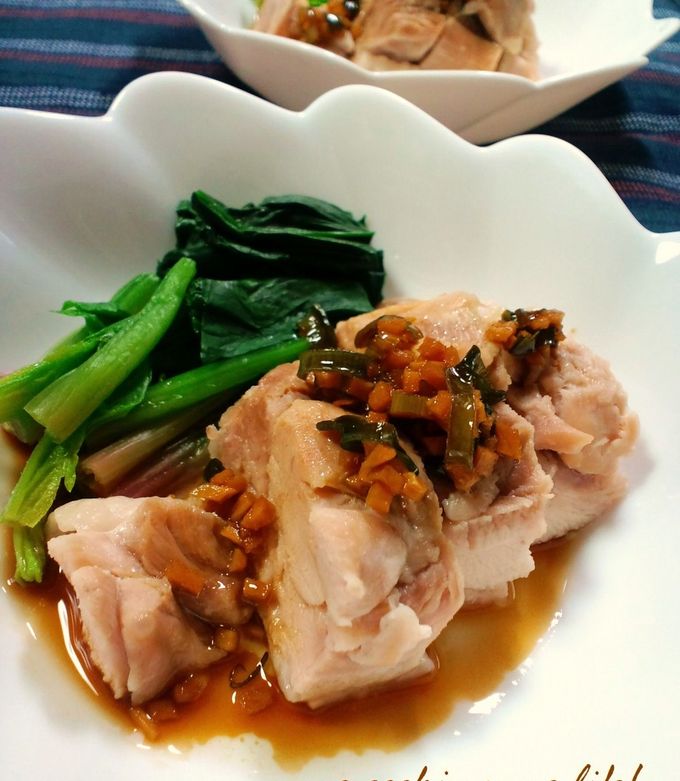 レンジ蒸し鶏香味ソース 作り置き 常備菜