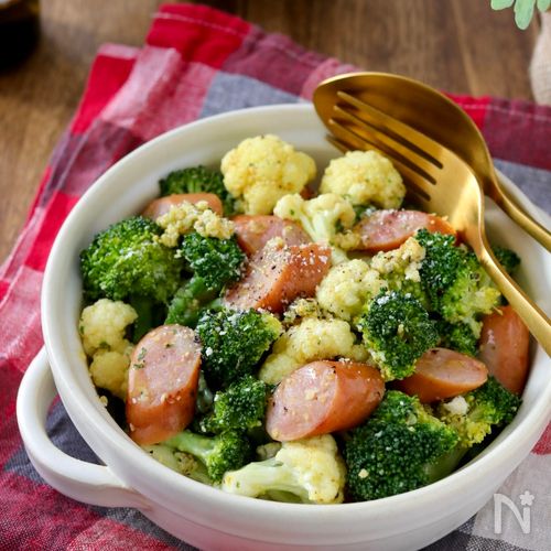 レンジで簡単！冷凍ブロッコリー◎カリフラワーナムル