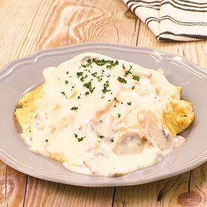 ◆鮭入り♡きのこソースのオムライス♪