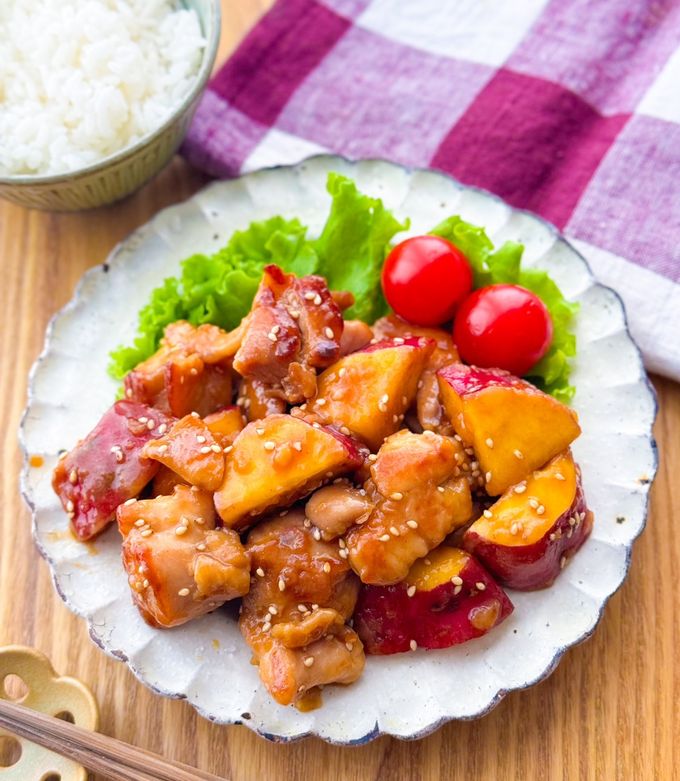 簡単料理 ホクホク甘い♪さつまいもと鶏肉の甘辛煮 作り方 レシピ 煮物 作り置き 主婦の独り言