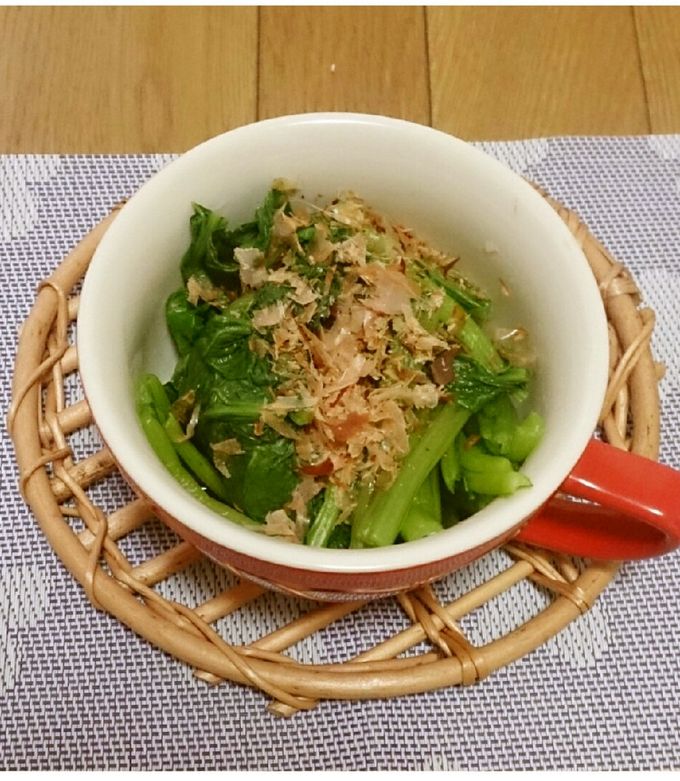 レンジで簡単♥小松菜と油揚げの煮びたし