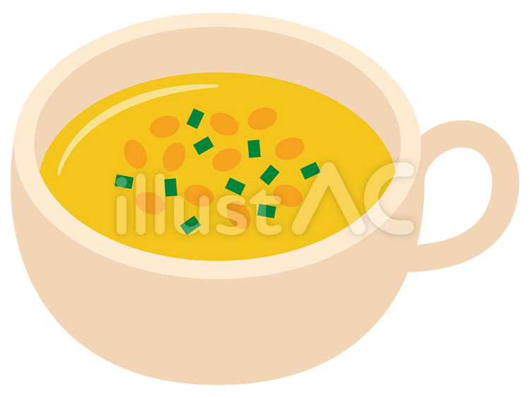 コーンスープのフリーイラスト -食べ物の 無料素材 - チコデザ