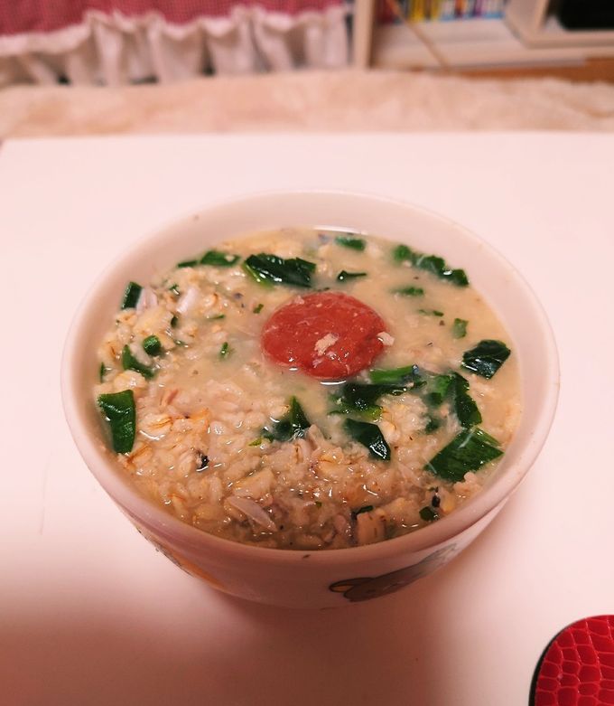 さば缶で簡単 味噌雑炊