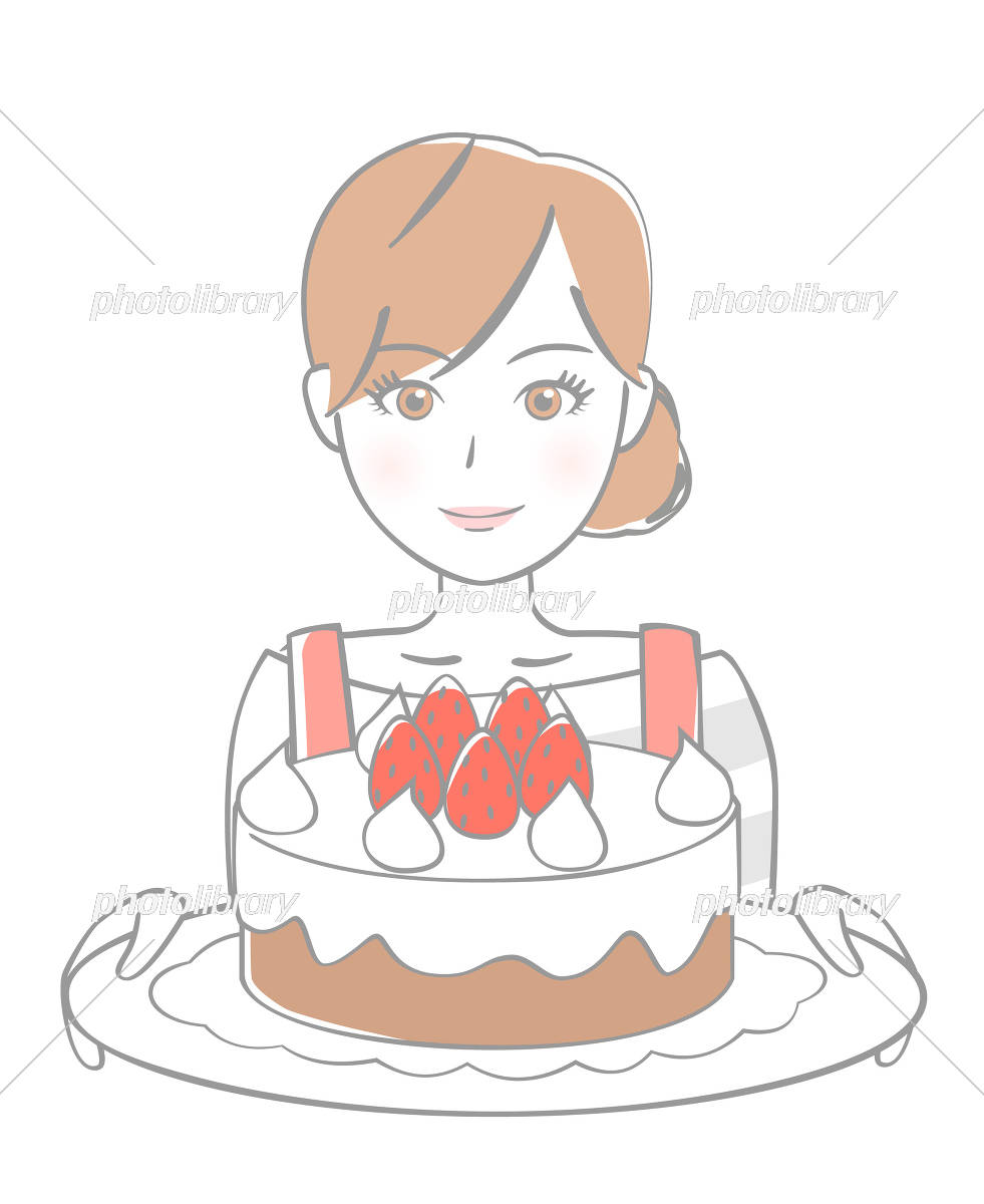 ケーキを食べる女性のイラスト素材109230414- PIXTA