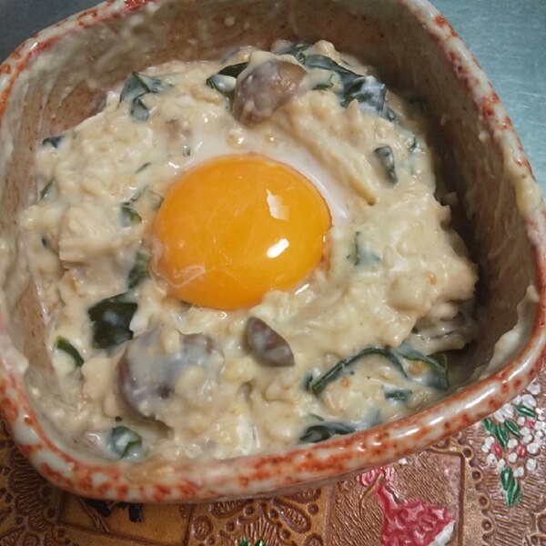 レンジで簡単 オートミールで豆乳チーズリゾット