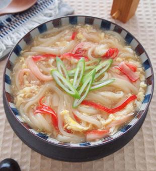 簡単美味しい蟹玉うどんレシピ