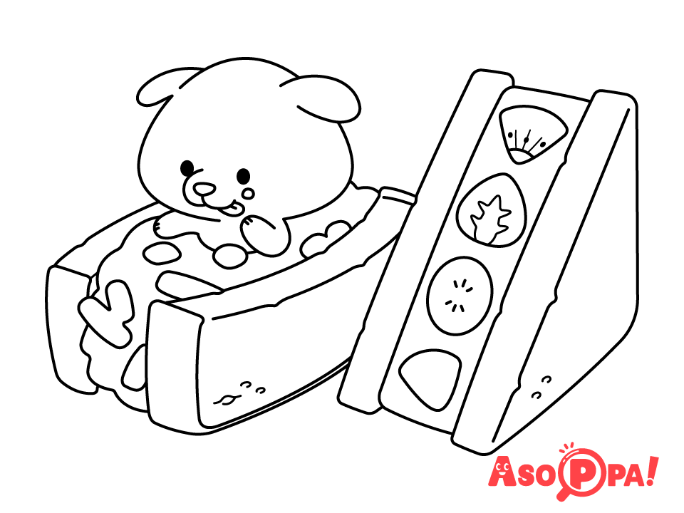 ぬりえ食べ物・飲み物のぬりえ 幼児教材・知育プリントちびむすドリル 幼児の学習素材館