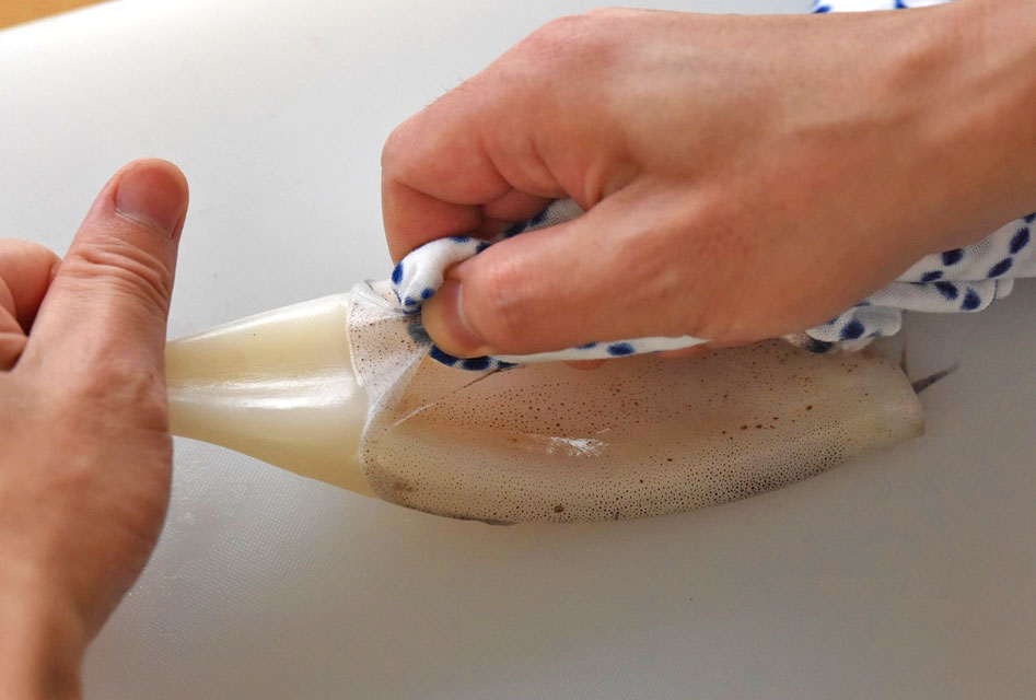 131 剣先イカのさばき方&お刺身 プロのテクニック- YouTube