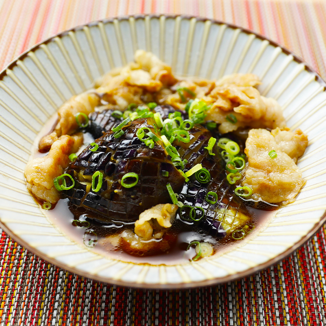 なすと豚肉の豆板醤炒め