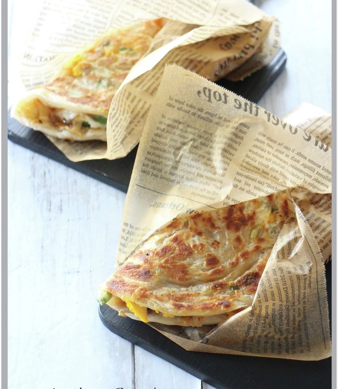 葱抓餅で＊屋台風ワンハンドサンド