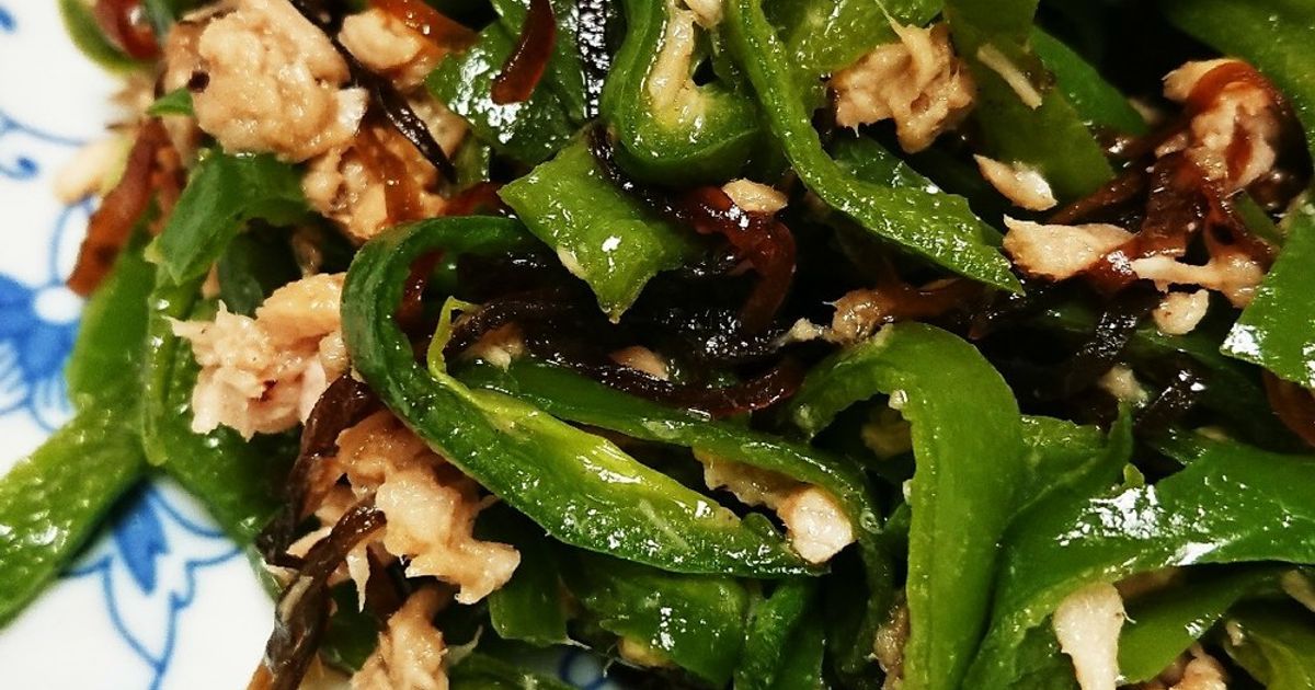 レンジでOK！ピーマンの塩昆布和え