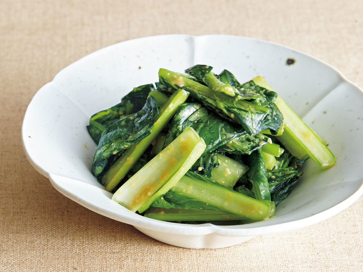 小松菜とカリカリベーコンのあえサラダ