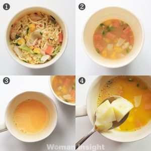 カップ麺の裏ワザ 残しがちなスープは卵1個で「茶碗蒸し」に仕立てよう♪マグカップで3分ですと！『あたらしい日日』こんな時代のニューノーマルな暮らし方。食と農、生活情報をお届けします