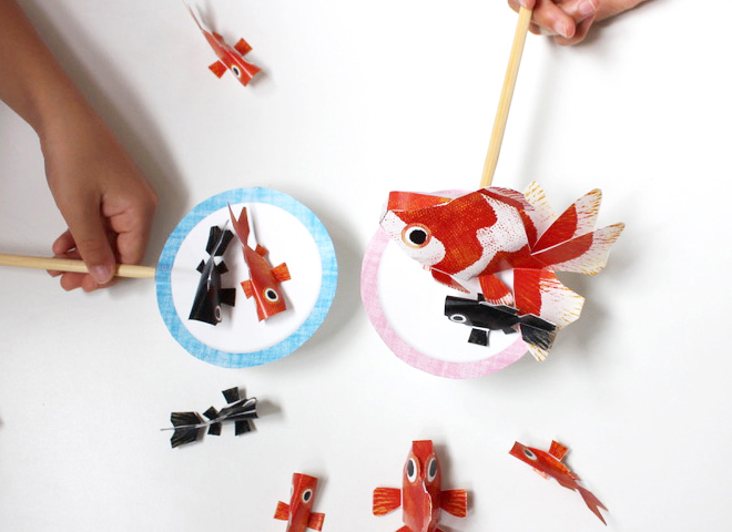 お祭りセットの金魚すくい制作法