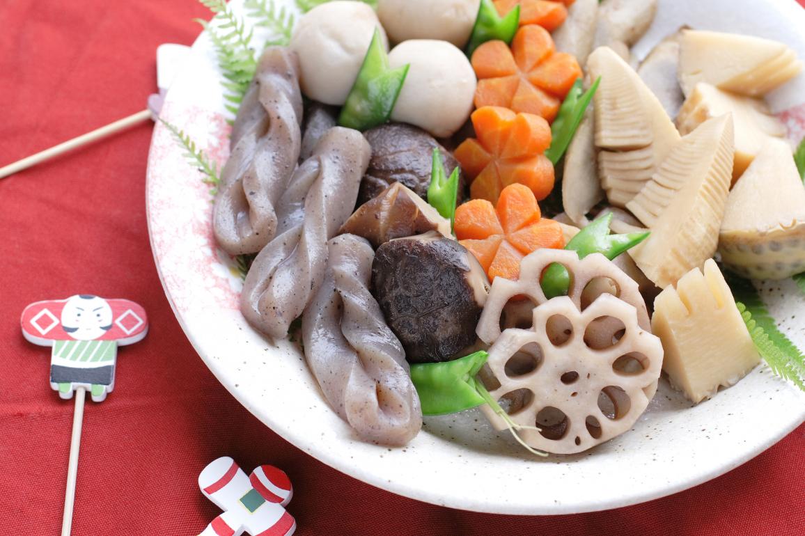 我が家のおせち備忘録 手綱こんにゃく＆なます＆海老の旨煮