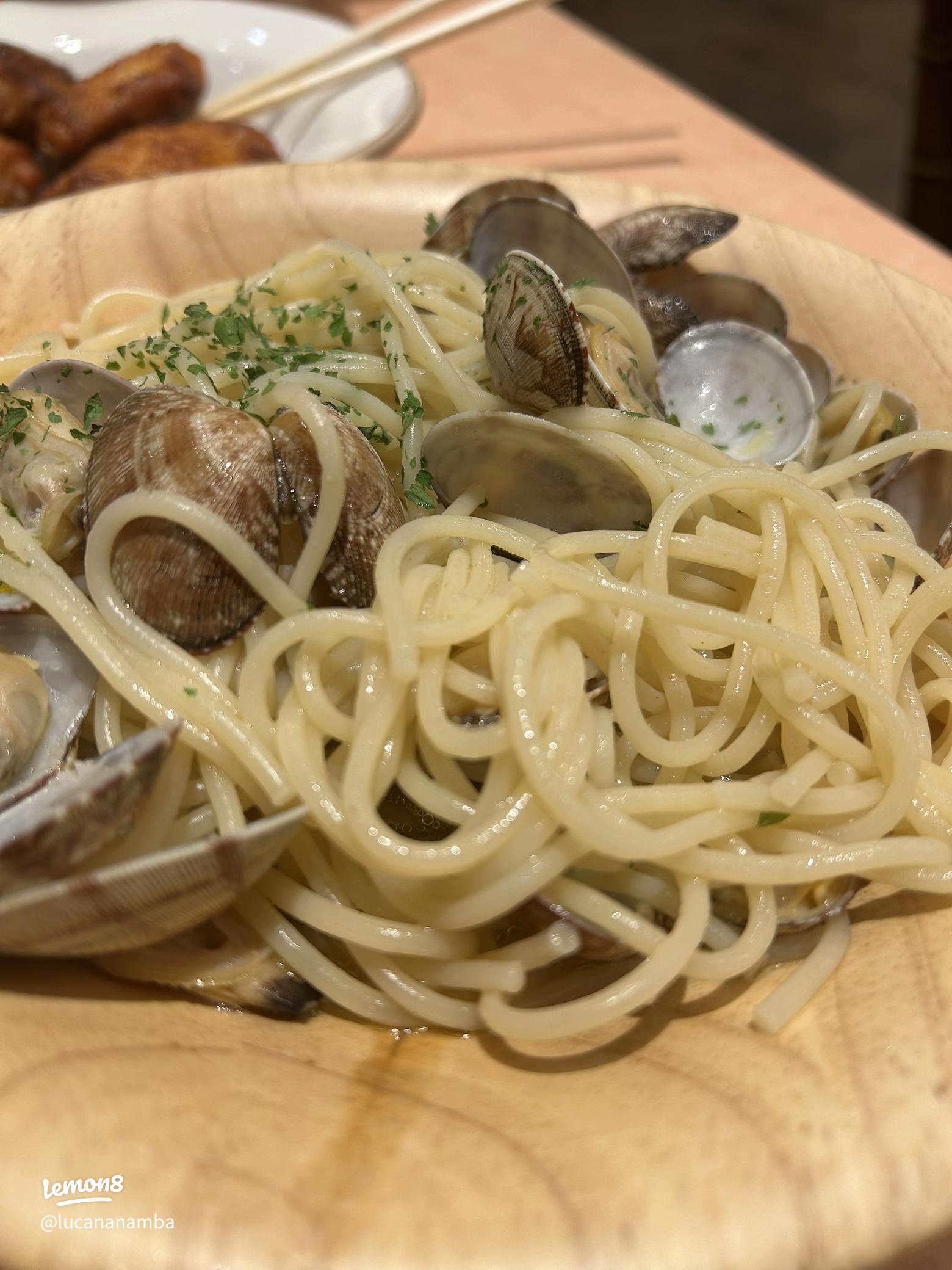 サイゼリヤ 季節のメニュー「スープ入り塩味ボンゴレ」Japan Course日本語