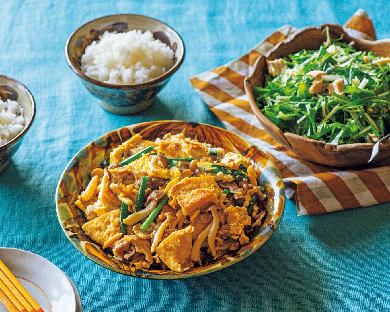 ちぎり厚揚げと豚バラの和風炒め