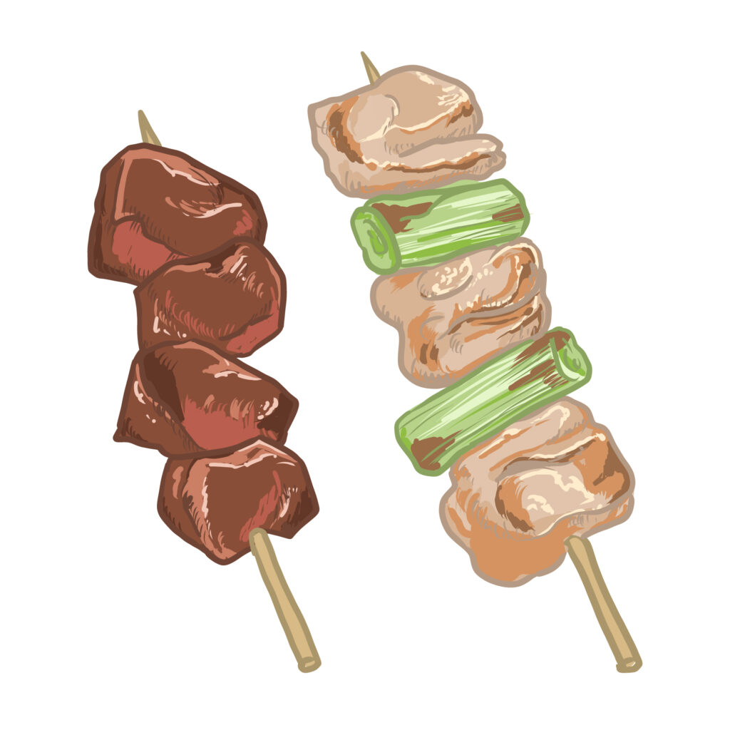 焼き鳥のイラスト - イラストの里