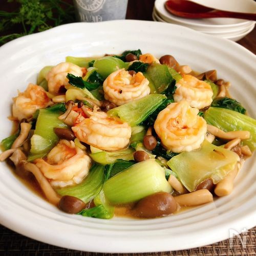 チンゲン菜と小海老のあんかけごはん 中華丼♪ レシピ・作り方