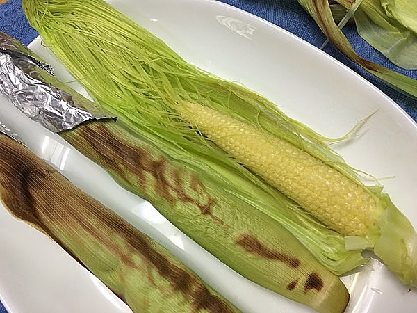 ヤングコーンのレンチン蒸し