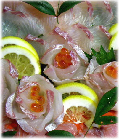 釣った魚で!スズキの刺身漬け