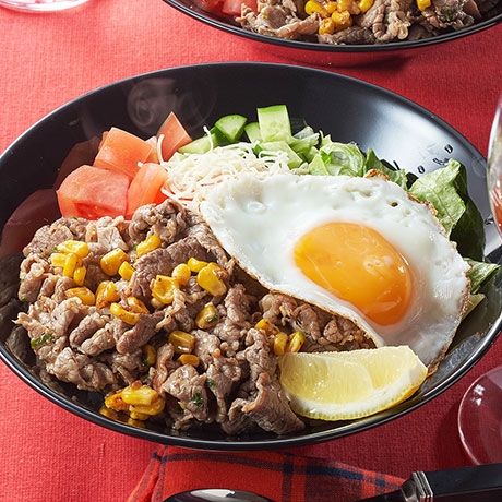 ビーフステーキペッパーバターライスサラダ巻き