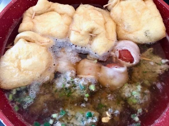 今日は秋晴れ。涼しい風に、おでん出汁の香りがよく似合う。」今日のおばんばんざいです2025 10 09長芋きゅうり浅漬け焼きホットドッグかぼちゃ里芋炊いたんもやしチャーシューマーボー豆腐ネギマグロ鍋鶏とナス生姜煮肉吸い鍋あん肝ポン酢揚げ