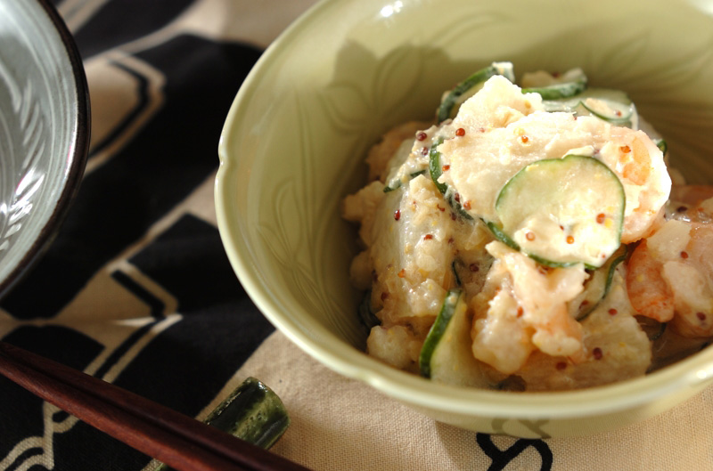 くらし薬膳 冷え改善♪長芋とエビのふわふわ焼き