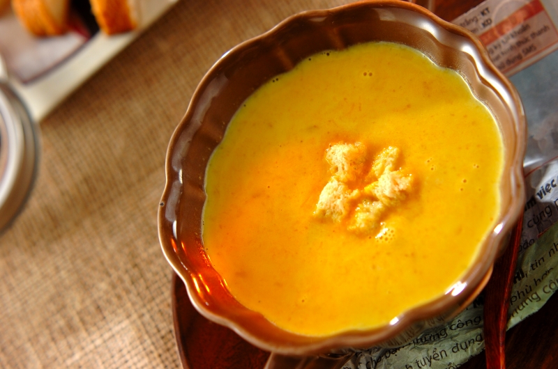 カレー風味かぼちゃポタージュ♪乳製品なし豆乳なしで簡単