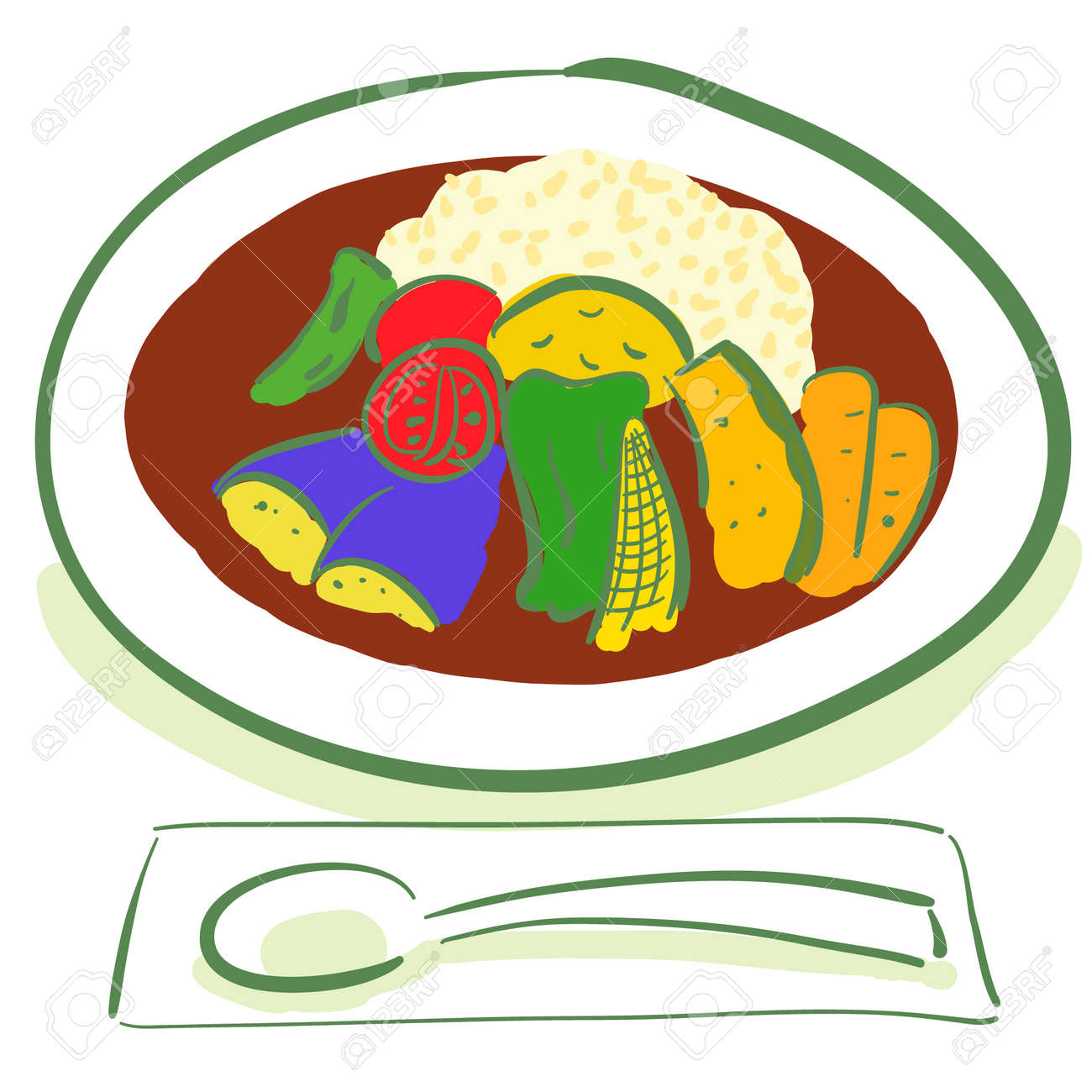 夏野菜カレー 春 夏 食育 保育園 幼稚園 高齢者施設 製作キット 壁面 その他素材 minju 通販 18638993Creema クリーマ