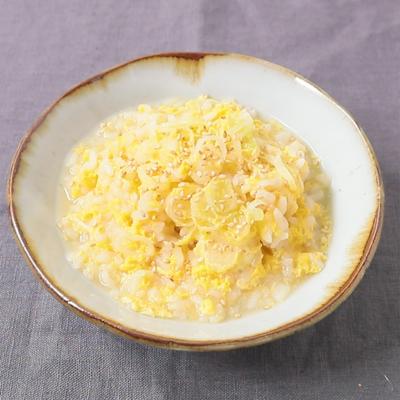 つるんと食べられる♪ 豆腐と卵の雑炊