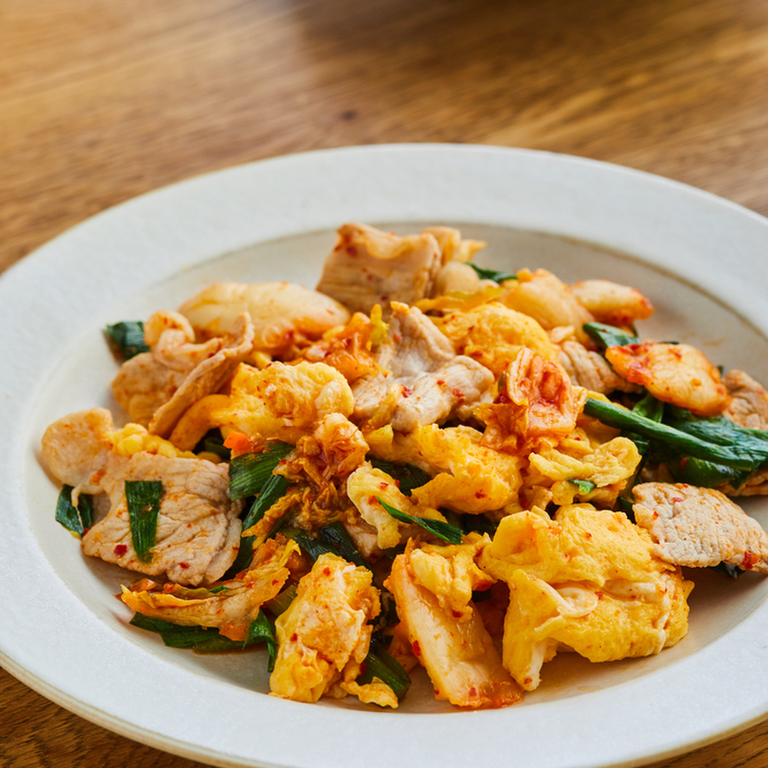 ふんわり卵の豚キムチ炒め