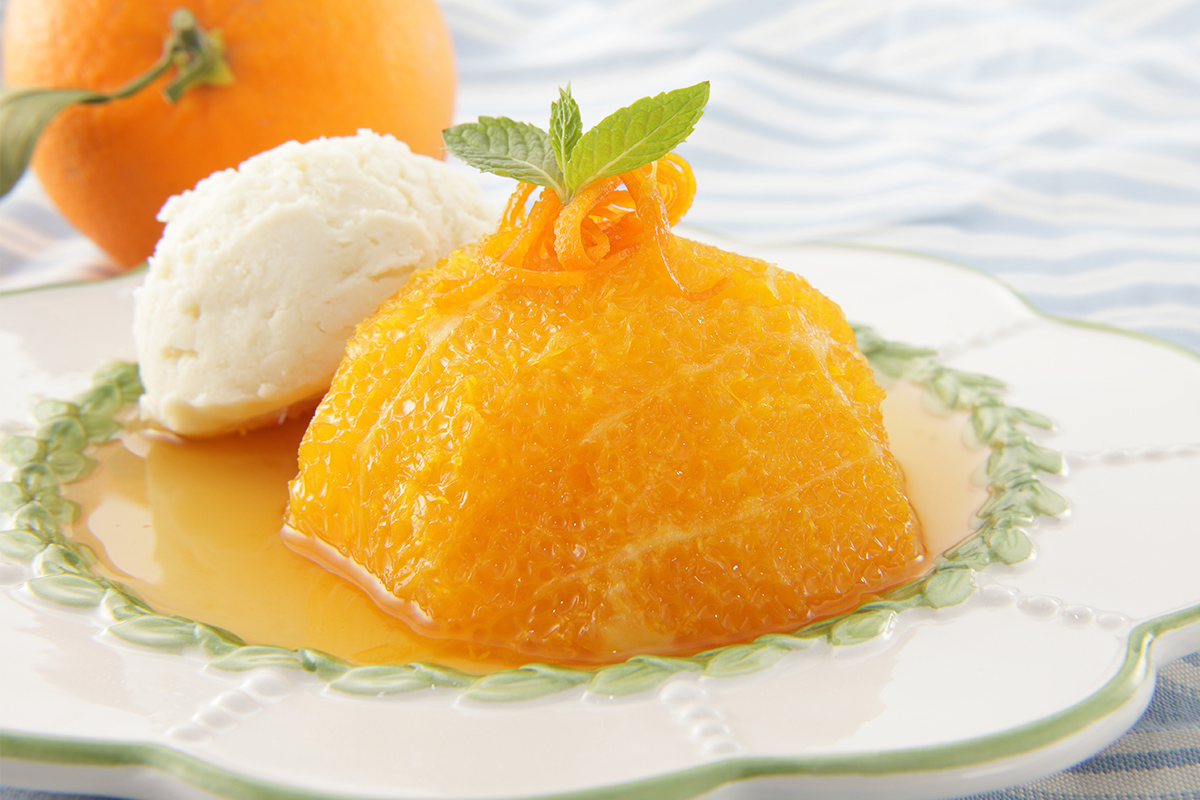 オレンジのシロップ煮と紅茶のケーキ