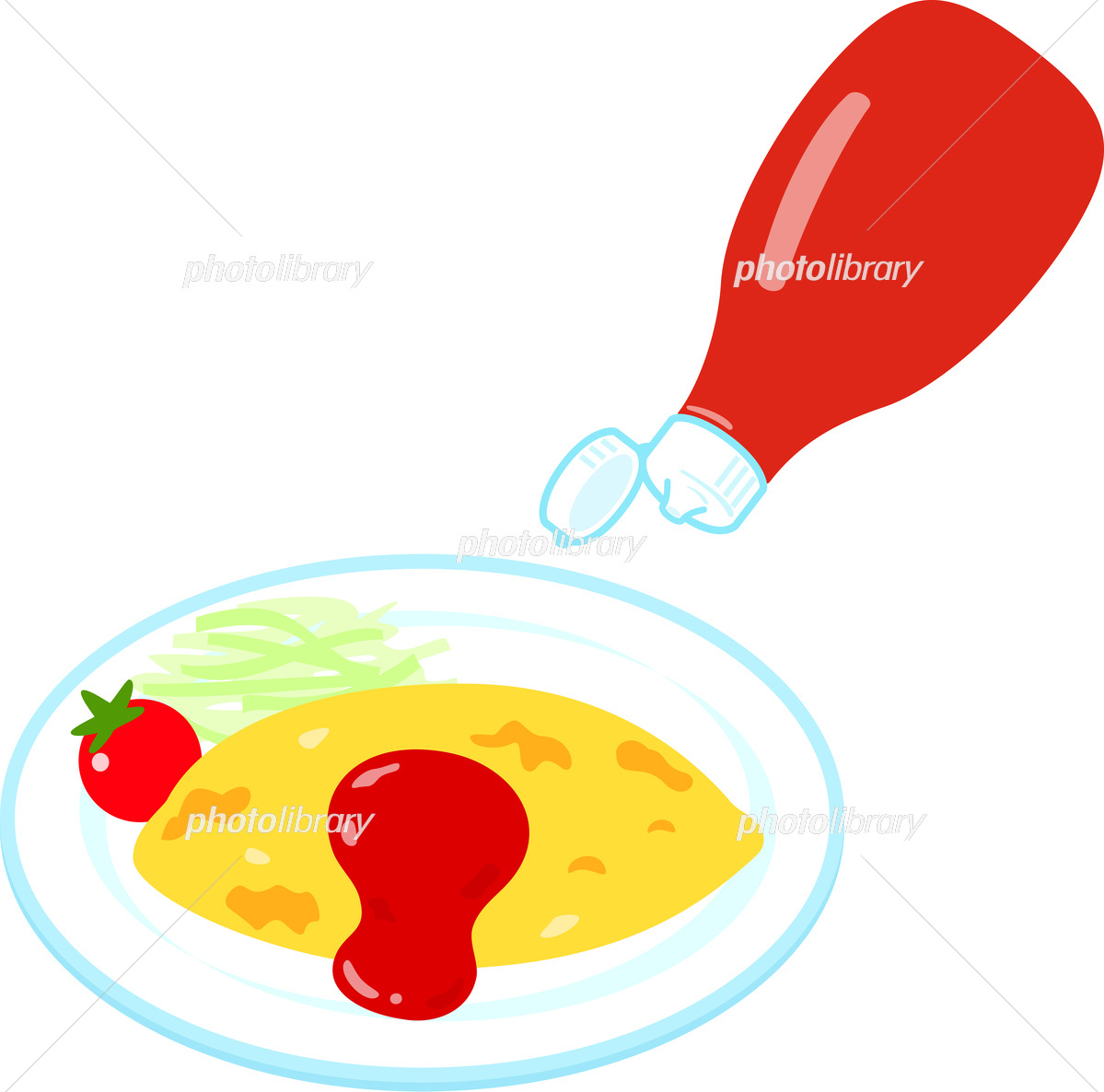 ケチャップオムライスイラスト無料イラスト・フリー素材なら「イラストAC」