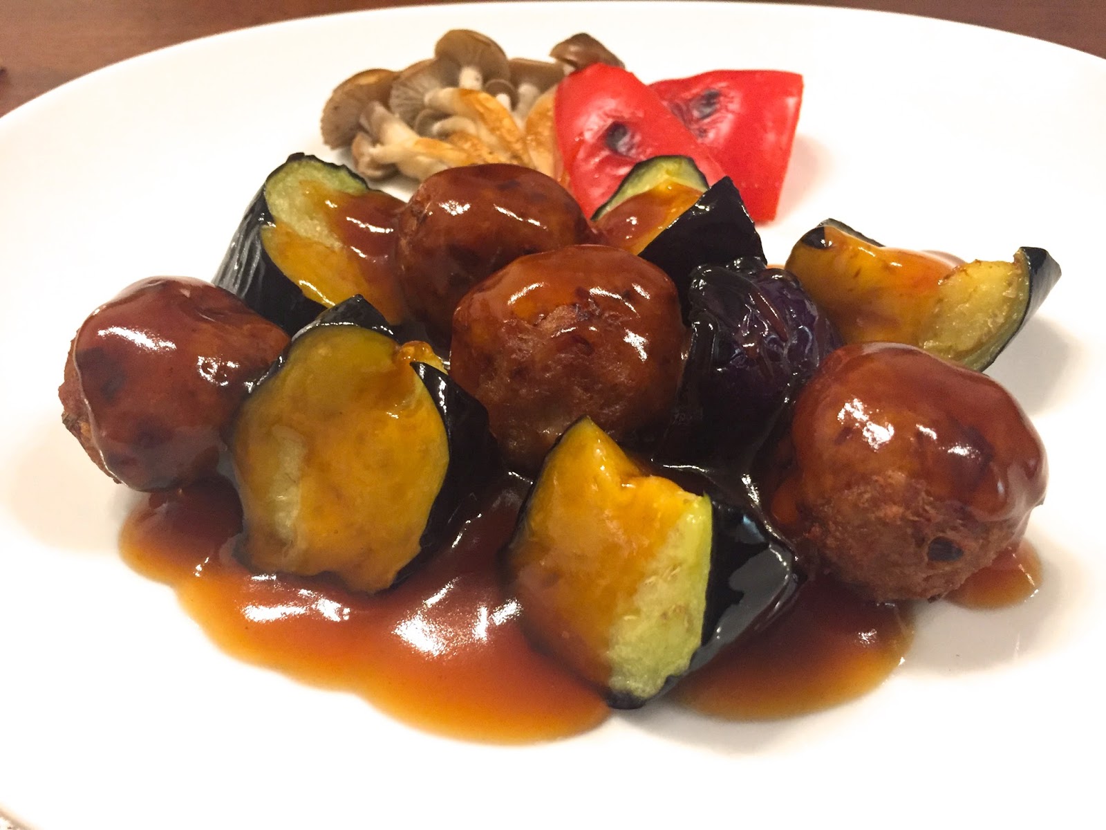 茄子天の甘酢あんかけ