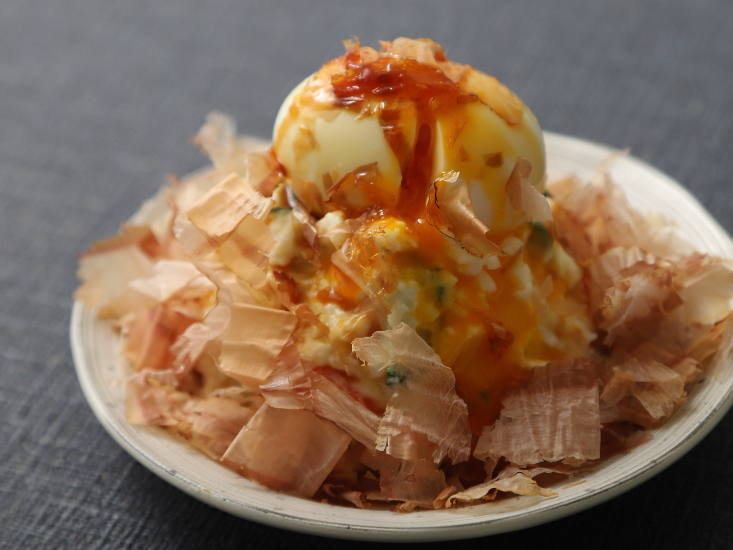 自分で作る！煮卵＆明太子のポテトサラダ