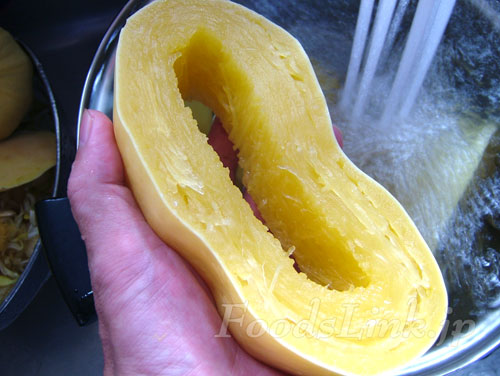 そうめんカボチャのレシピ〜下処理 茹で方 の仕方 - 今日、なに食べよう？〜有機野菜の畑から～