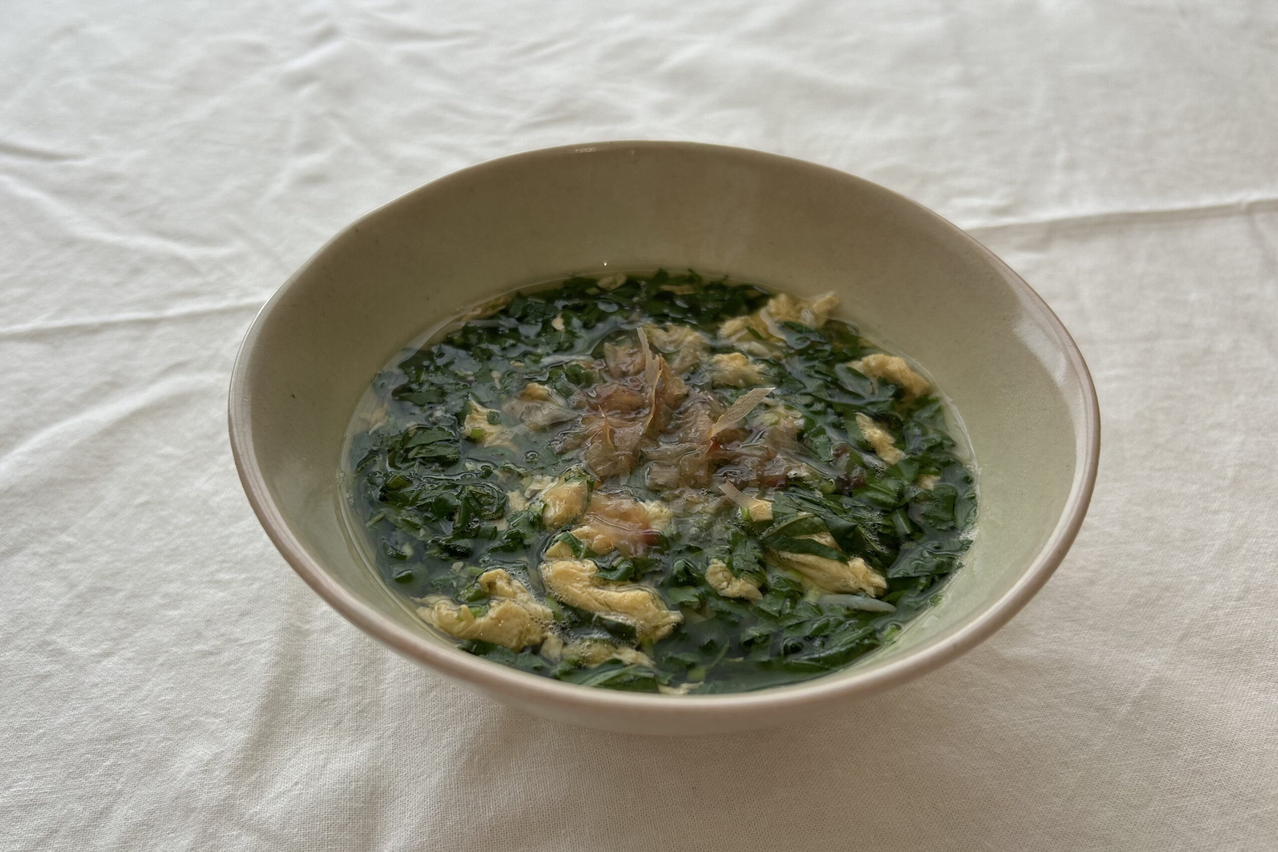 モロヘイヤと卵の炒め物