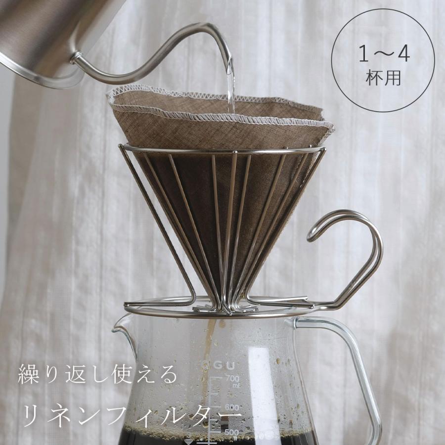 コーヒー 洗って繰り返し使える布 リネン フィルターの使い方