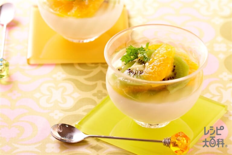 2層が魅力 ૭ ᐕ ૭キウイ牛乳寒天♪ レシピ・作り方 by YOKO yy - 楽天レシピ