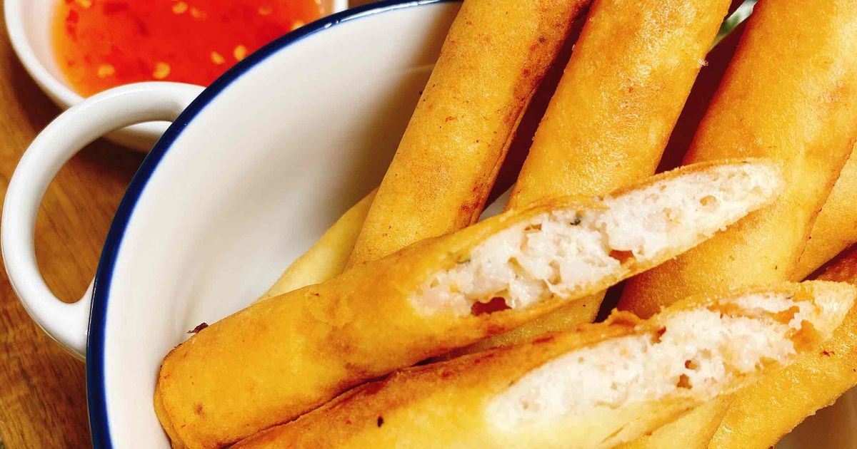 はんぺんと海老の簡単春巻き