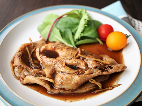 豚肉の生姜焼きバルサミコソース