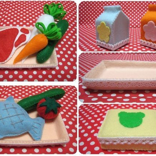 ダイソーのフェルトで作るおにぎり・エビフライ・卵焼き作り方 - おおまめとまめ育児日記