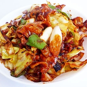 豚肉・なす・ｷｬﾍﾞﾂの簡単回鍋肉