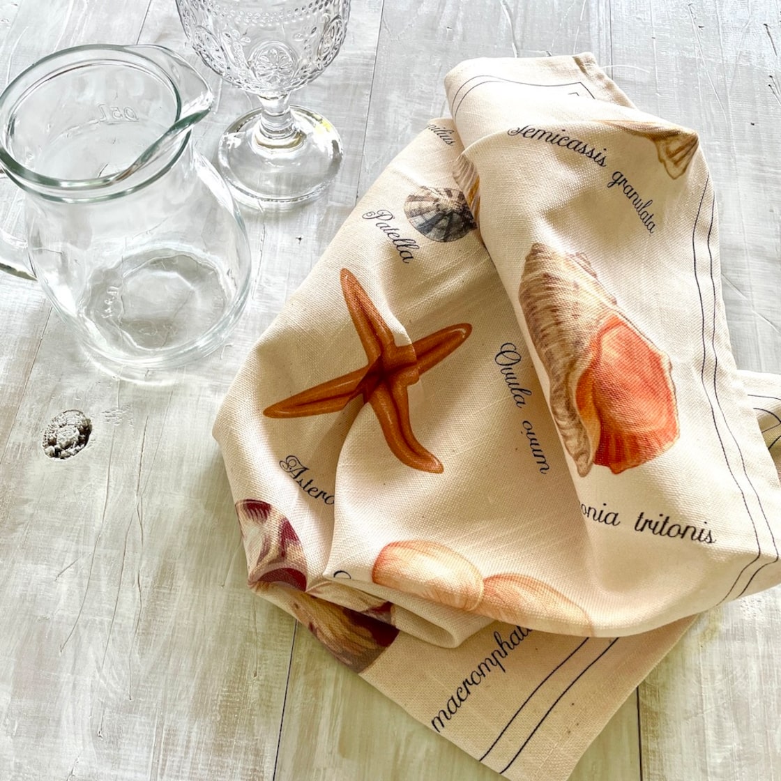 フランス製楽しいキッチンクロス ワイン食材モチーフ付き