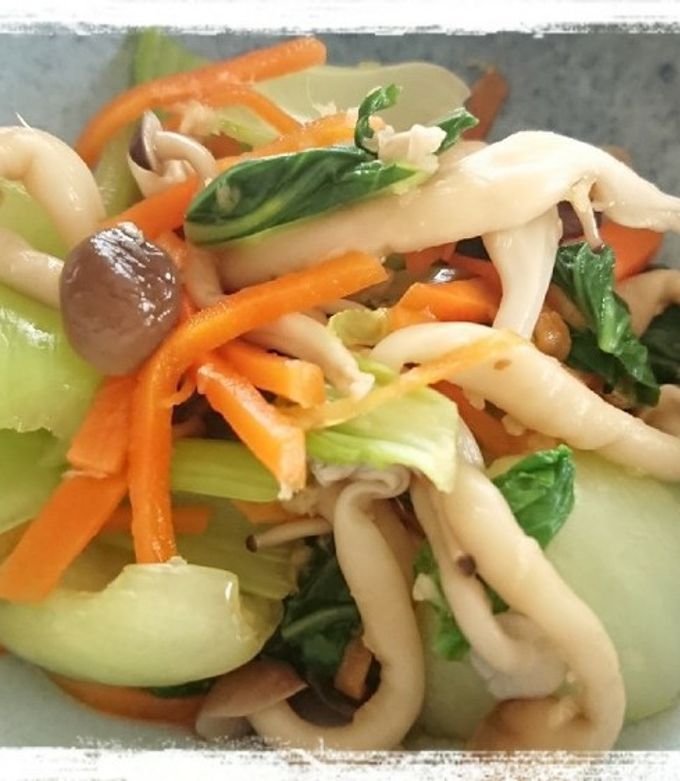 いかとチンゲン菜のバターぽん酢炒め 200902 コープクッキング - 生活協同組合コープこうべ