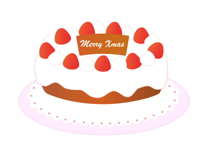 クリスマスケーキのイラスト「ブッシュドノエル」: ゆるかわいい無料イラスト素材集
