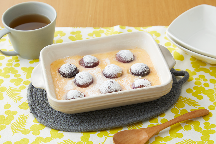 爽やかな甘みが美味しい ぶどうのクラフティ